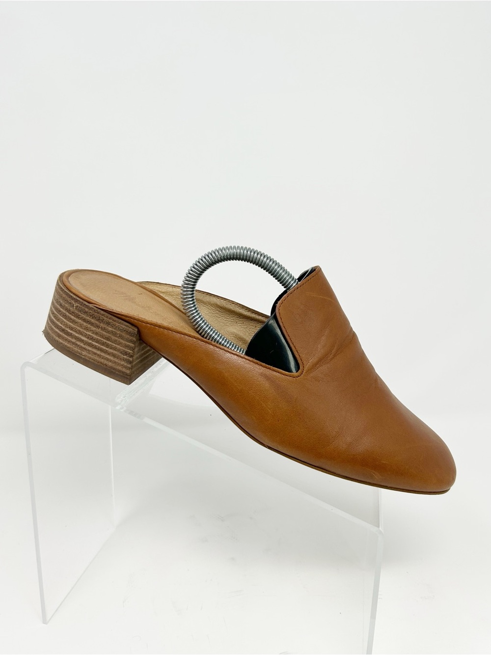 Madewell Willa Mule Loafer Womens Brown Slip-On Block Heel Almond Toe Size 9.5